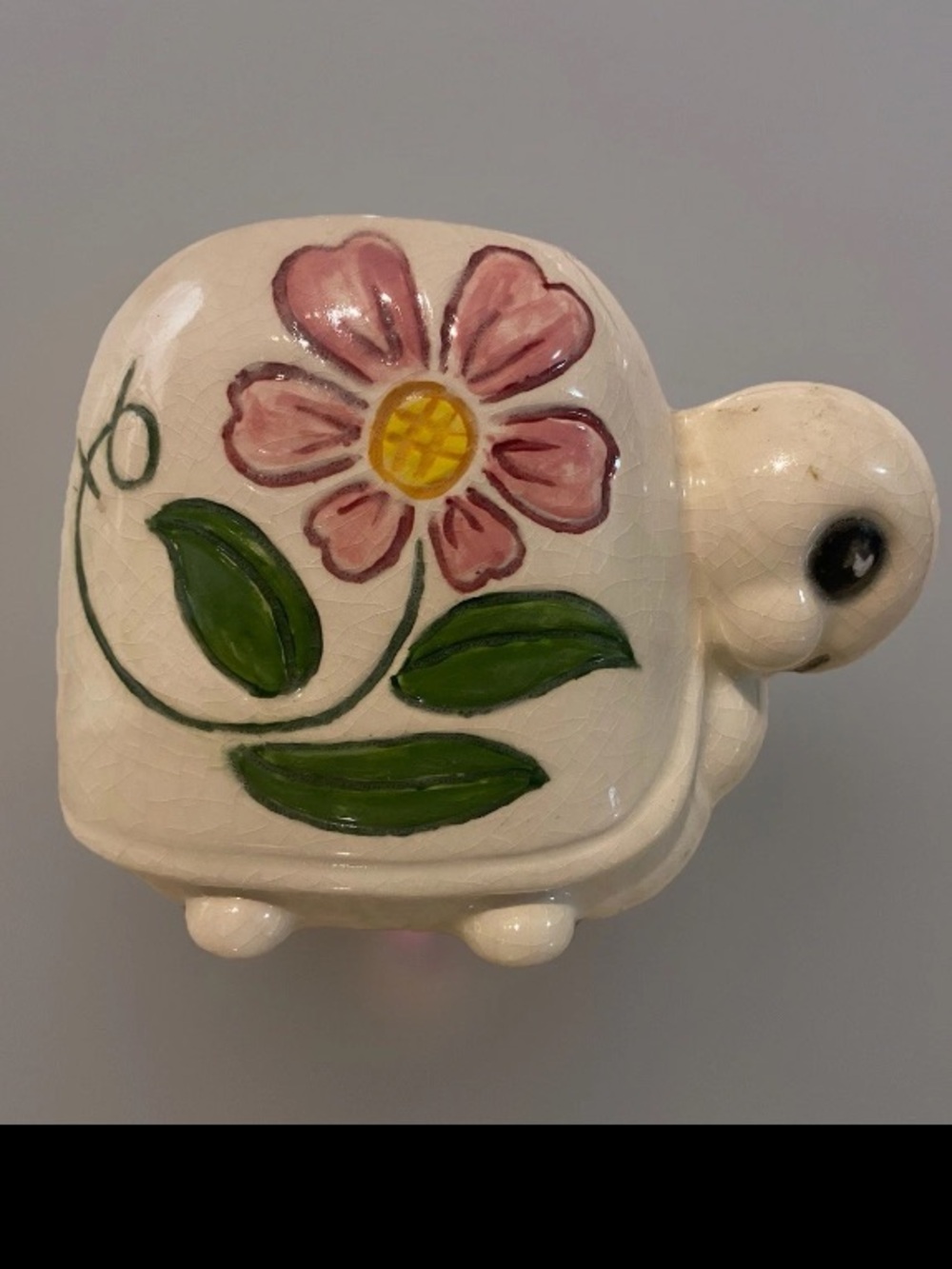 Vintage Retro Turtle Tortoise Handmade  Flower Ceramic  Flower Pot